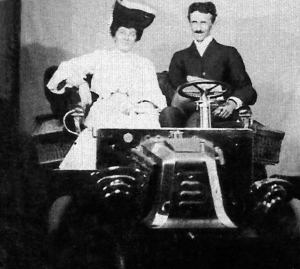 Tesla with an unknown woman